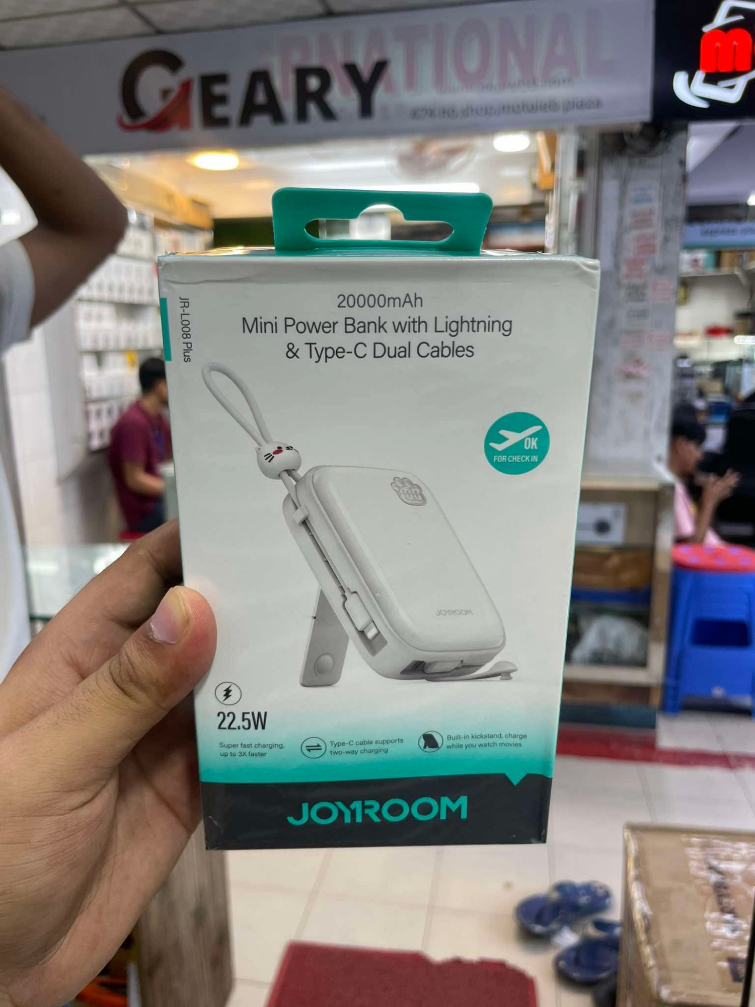 Picture of Joyroom 22.5W Holder Power Bank 20000mAh Portable Fast Charging Powerbank With Type C. iphone Cable