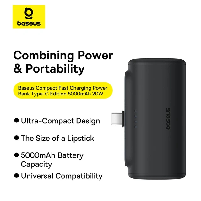 Picture of Baseus Power Bank 5000mAh Compact Type-C Edition 20W For Iphone 15 Series Samsung Pixel Huawei