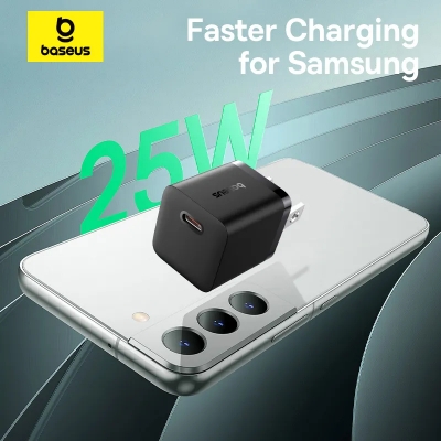 Picture of Baseus Charger GaN5 25W mini For Samsung S24 S23 S21 S20 Google Pixel Iphone 15 Series