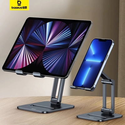 Picture of Baseus mobile phone holder aluminum alloy tablet holder adjustable folding laptop stand lifting for ipad iphone 13 12 samsung