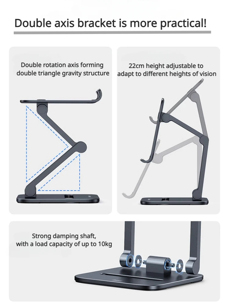 Picture of Baseus mobile phone holder aluminum alloy tablet holder adjustable folding laptop stand lifting for ipad iphone 13 12 samsung