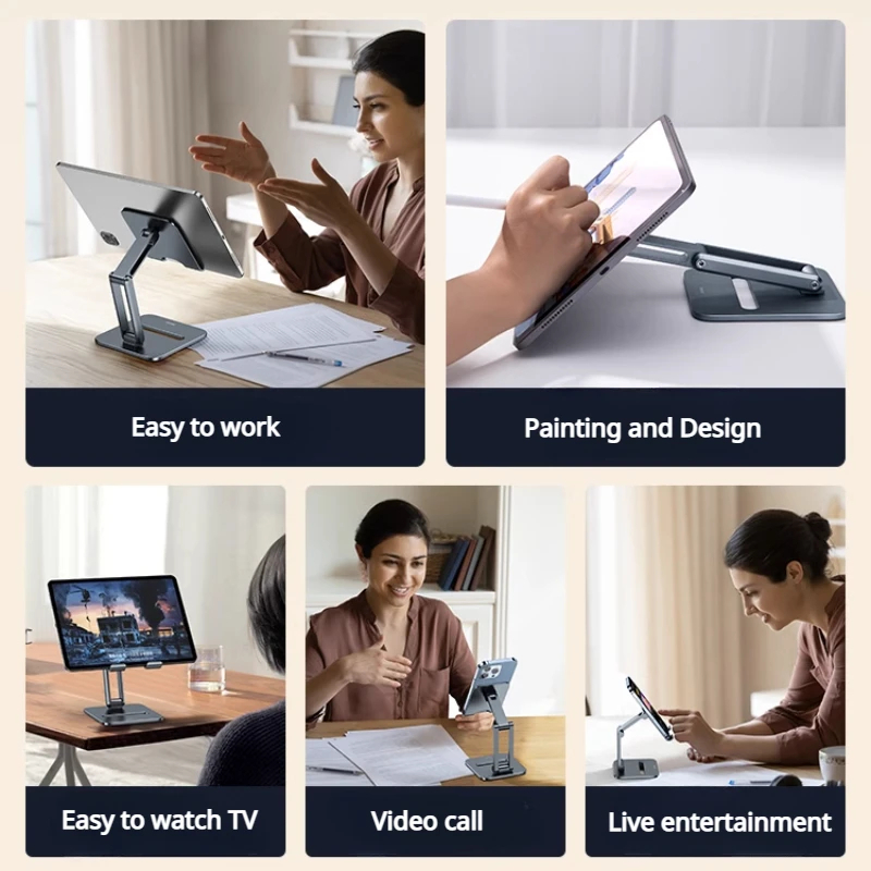 Picture of Baseus mobile phone holder aluminum alloy tablet holder adjustable folding laptop stand lifting for ipad iphone 13 12 samsung