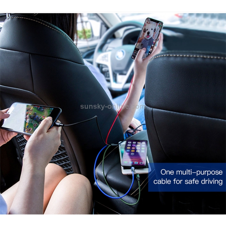 Picture of Baseus Rapid Series 4 in 1 1.2m 3.5A USB to 2 x USB-C  + 1x iphone+1  Micro USB Cable