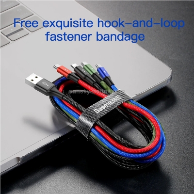 Picture of Baseus Rapid Series 4 in 1 1.2m 3.5A USB to 2 x USB-C  + 1x iphone+1  Micro USB Cable