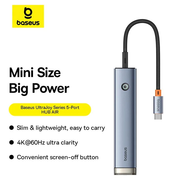 Picture of Baseus Hub 5 in 1 Type-c Multi Functional UltraJoy 4k 60hz Series AIR For macbook Laptop