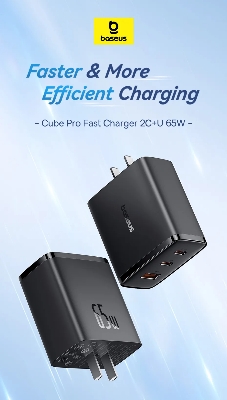 Picture of Baseus 65W GaN5 Fast Charging USB Type C Charger Quick Charge for Laptops Tablets PD3.0 QC3.0 Compatible Charge