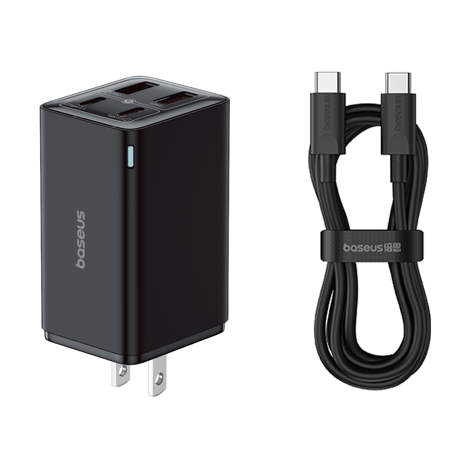 Picture of Baseus GaN6 Pro 100W 2 x USB-C Type-C + 2 x USB Fast Charger, US Plug