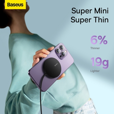Picture of Baseus Simple Mini3 Magnetic Wireless Charger Pad for iPhone 14 13 12 Pro Max Samsung Xiaomi Huawei Phone 15W Fast Chargers