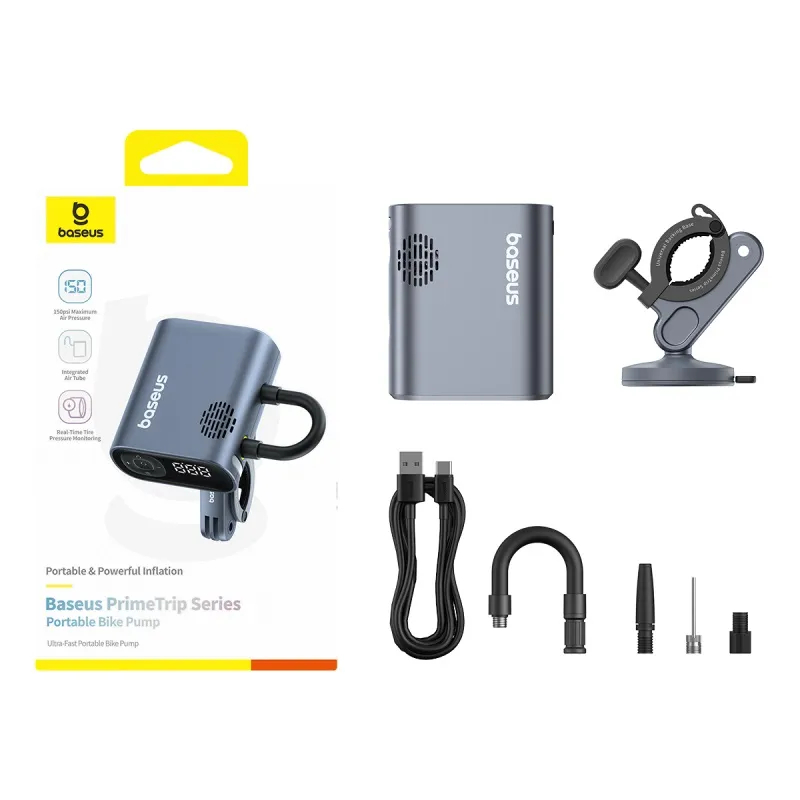 Picture of Baseus PrimeTrip Series Portable Bike Pump Air Inflator Cosmic Black