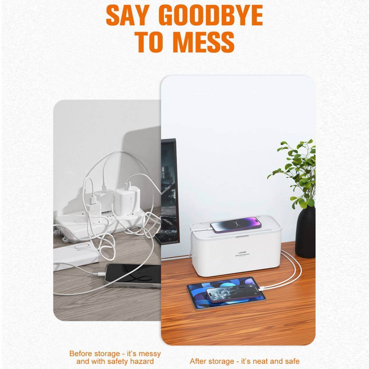 Picture of LDNIO SN5311 Smart Outlets Power Socket Storage Box (With Wireless Charging)