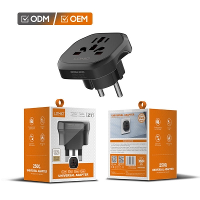Picture of LDNIO Z7 2500W Universal Adapter Wall Power Strip Multi-Plug Universal Travel Adapter Dual Travel Adapter