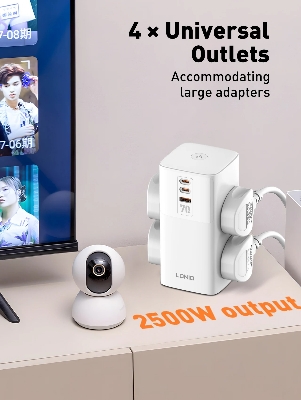 Picture of LDNIO SC4383 - Tower Extension Power Socket - Desktop Power Station 70W MAX - Multifunction Socket with USB Port