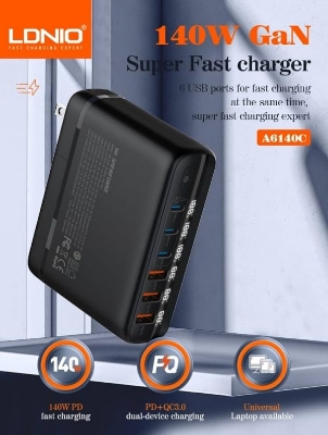 Picture of LDNIO A6140C GaN 140W Travel Charger with Smart IC Technology