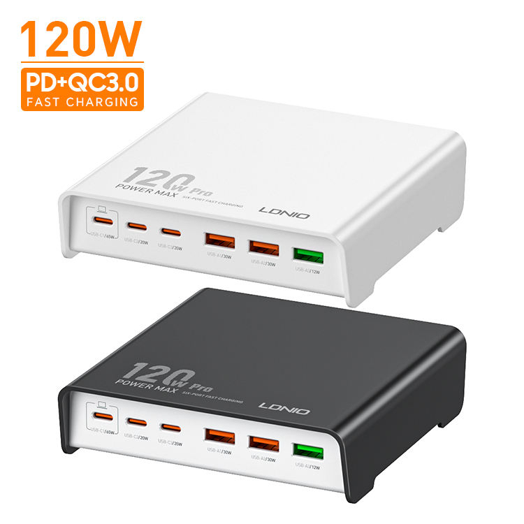 Picture of LDNIO Newest Q605 High Power Desktop Quick Mobile Charger up to 120w Support QC4.0+/PD3.0 fast charging