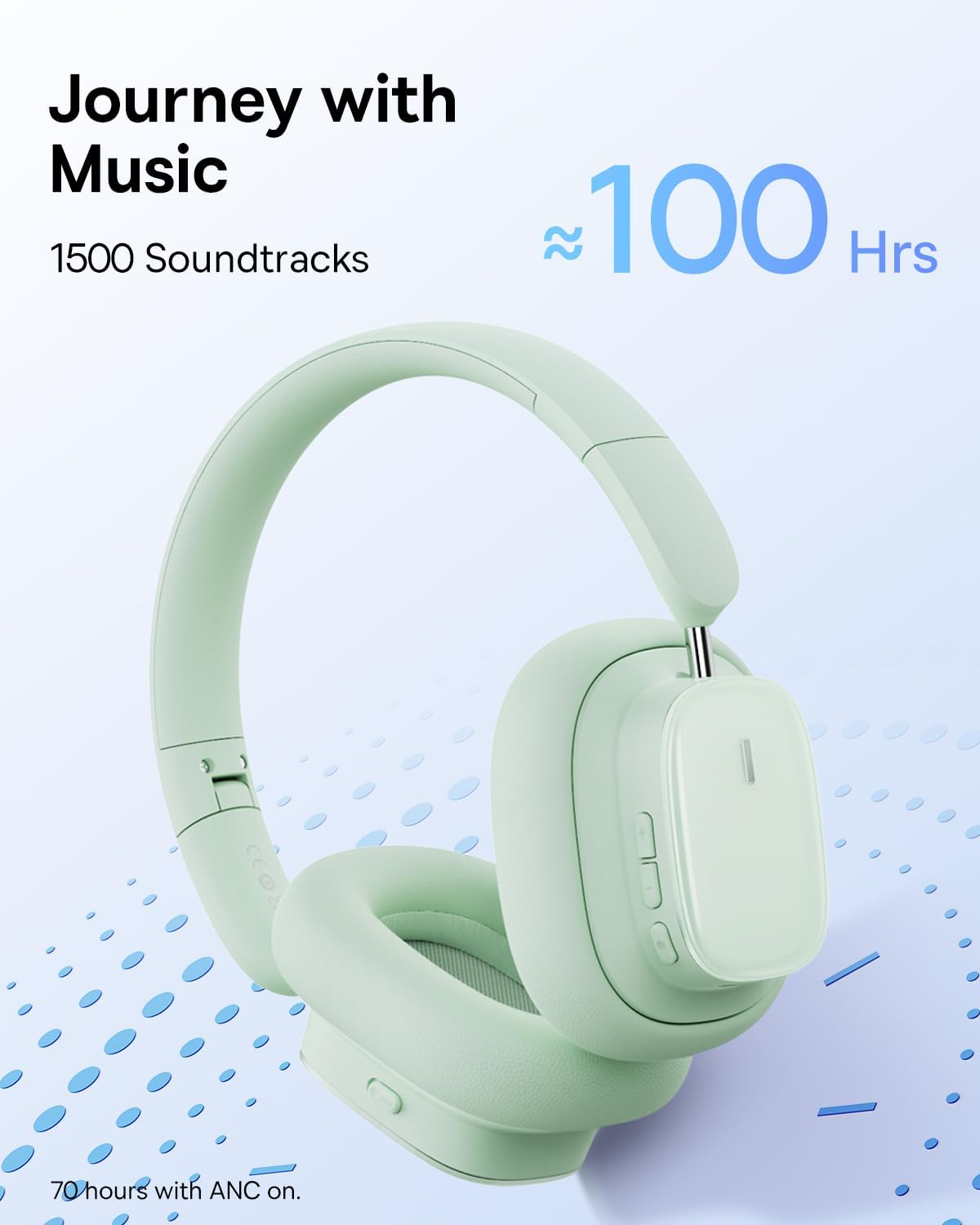 Picture of Baseus H1i Wireless Headphones Bluetooth Earphones Bluetooth 5.3 Stereo HiFi Music with Rotating Noise-Cancelling Microphone Sports Gaming Headset