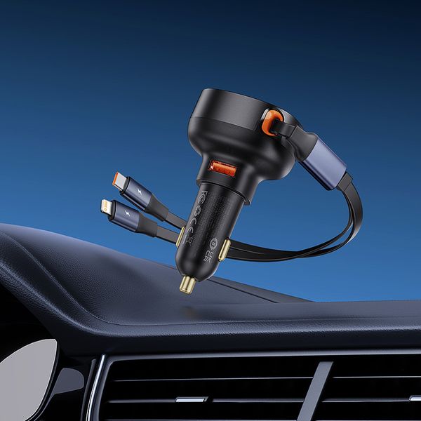 Picture of Baseus 60W Enjoyment Pro Car Charger U+Retractable C & Lightning Cable