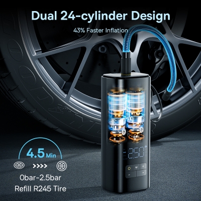 Picture of Baseus Air Pump Dual-Cylinder Car Air Compressor 120W Portable Faster Inflatable Car Pump Tyre Inflator Bicycle Balls Inflation
