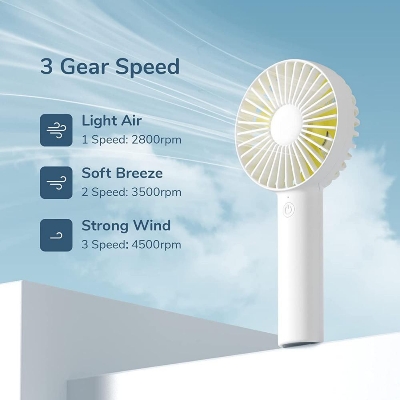 Picture of JISULIFE FA21 Handheld Fan Portable Small Fan with Powerful 2000mAh Batteries 3 Speeds