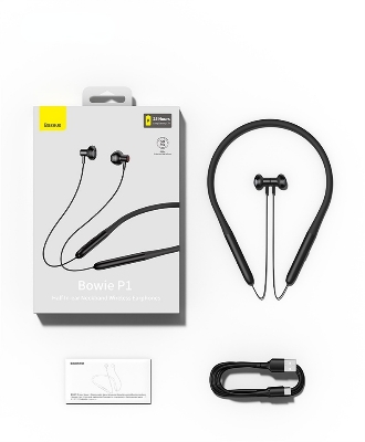 Picture of Baseus Bowie P1 Neckband Earphone Bluetooth 5.2 Magnetic Adsorption Wireless Headphone Hanging Neck In-Ear Hifi Music Game Sports Earbud