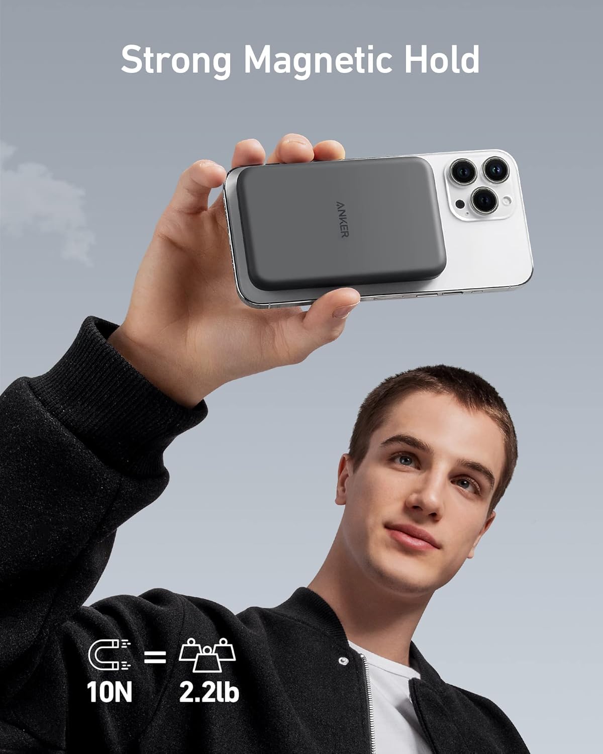 Picture of Anker MagGo Power Bank, Ultra-Slim 10,000mAh Magnetic Battery Pack with Wireless Power Bank with USB-C Cable