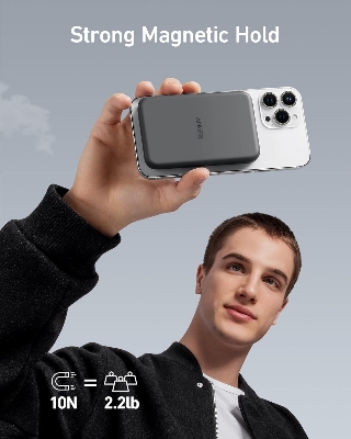 Picture of Anker MagGo Power Bank, Ultra-Slim 10,000mAh Magnetic Battery Pack with Wireless Power Bank with USB-C Cable