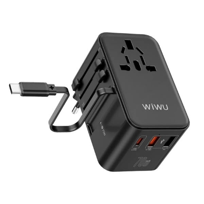 Picture of WiWU Wi-UA004 70W GaN Charger Universal Adapter with Built-in Type-C Cable