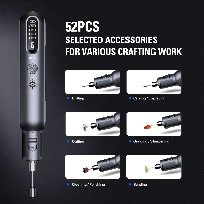 Picture of Greenworks Multifunctional Electric Grinder Set with 52 Accessories (AGK302)