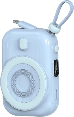 Picture of WIWU Wi-P041 Small Snail Magnetic Wireless Power Bank w. USB-C Cable - 15W/9600mAh