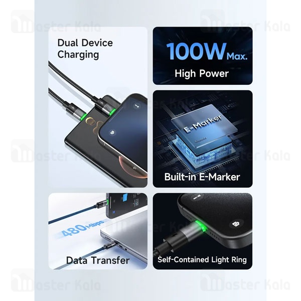 Picture of Mcdodo CA-670 2 in 1 USB C & Lightning 100W 5A Charging 1.5m