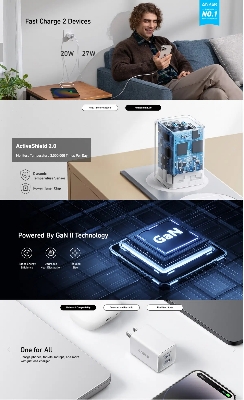 Picture of Anker 523 Nano 3 47W 2 Port Foldable USB-C GaN Fast Charger