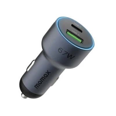 Picture of Momax MoVe 67W Dual Port Car Charger (UC16) | Type-C+USB-A output: 45W+22.5W (MAX).
