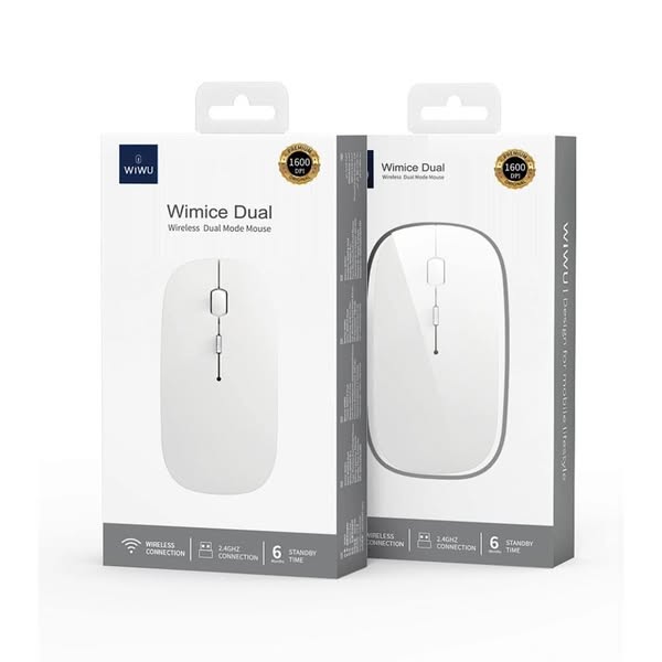 Picture of WiWU WM101 Pro Pearl 2.4g+Bluetooth Dual-Mode Wireless Office Mouse-White
