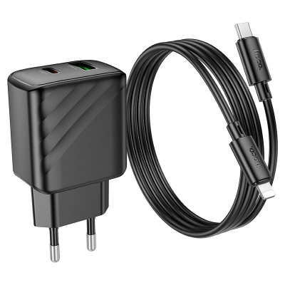 Picture of hoco Wall charger “CS23A Sunlight” PD30W + QC3.0 EU cable with  Type-C to Lightning set