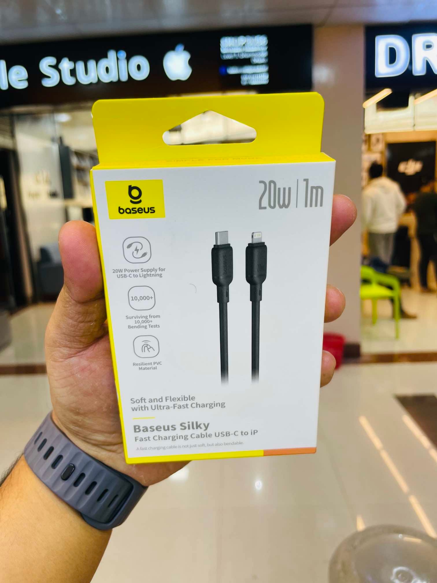 Picture of Baseus Cable For Iphone 14 13 12 11 Series Type-c to Lightning PD 20W Silky Series Fast Charging Black -1m
