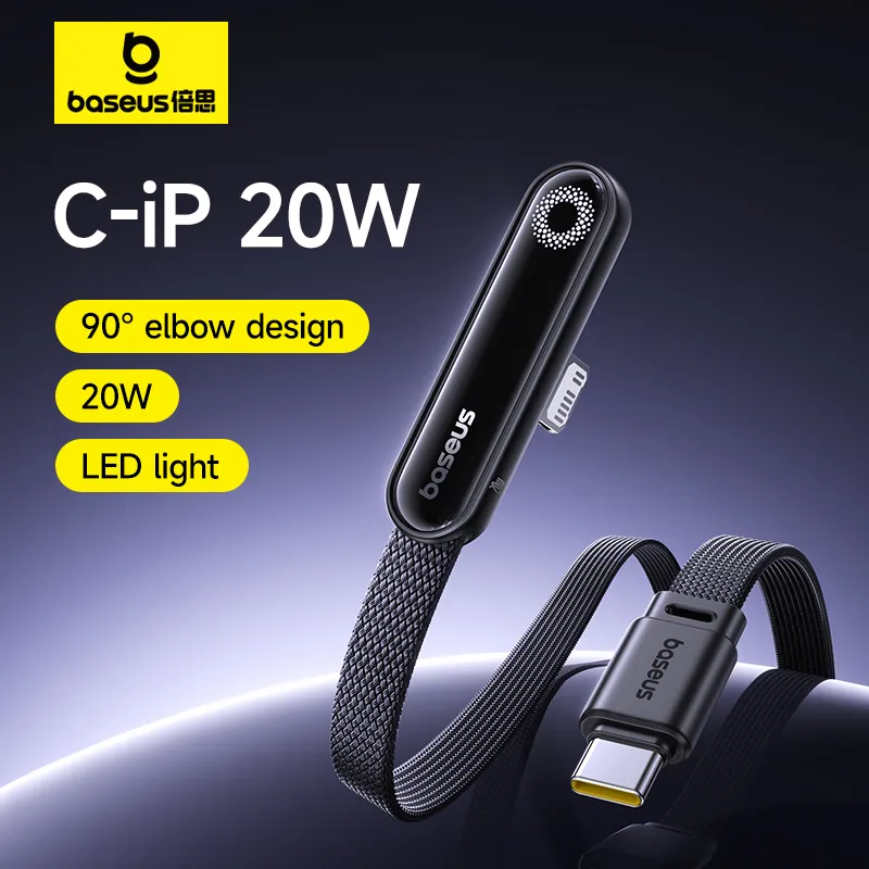 Picture of Baseus PD Cable For Iphone 20w 14 13 12 11 Series MVP 3 Type-c to Lightning Nylon Braided Black-1m