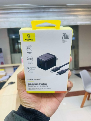 Picture of Baseus Charger Palm Series 20W Dual Output PD Fast Charger 1X USB A 1x Type-c With 20W Type-c Cable