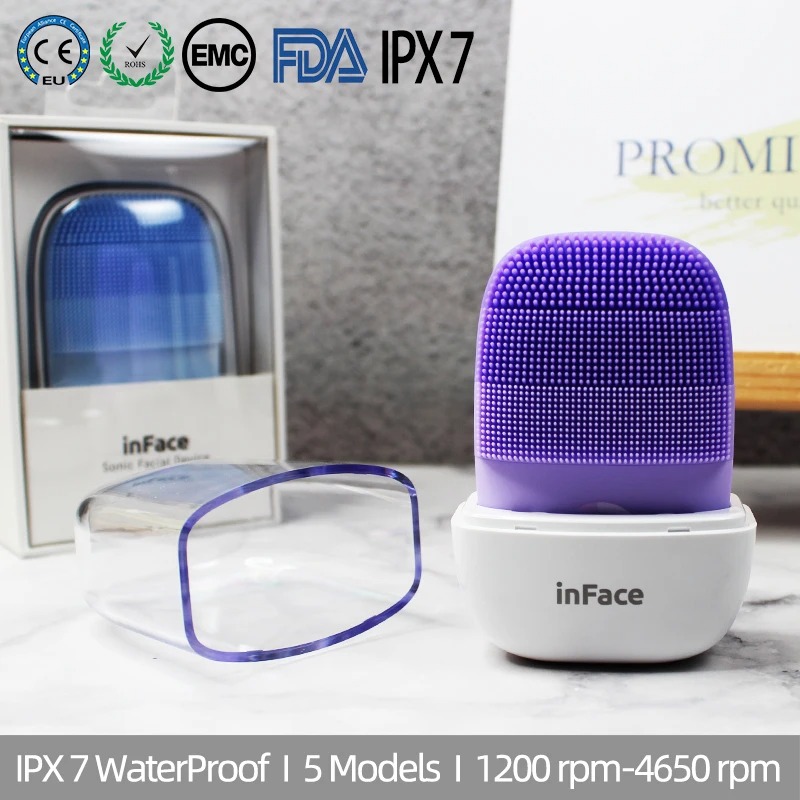 Picture of xiaomi  Inface Electric Sonic Facial Cleansing Brush Upgrade Pro-Version Ultrasonic Cleaner USB Charge IPX7 WaterProof