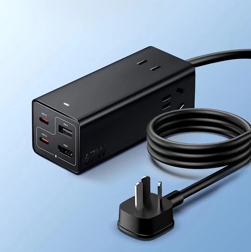 Picture of Xiaomi 67W Desktop Fast Charging Socket Pro USB-A USB-C AC 2500W MAX Power Strip Docking Station HDMI 6A Data Line with HDMI