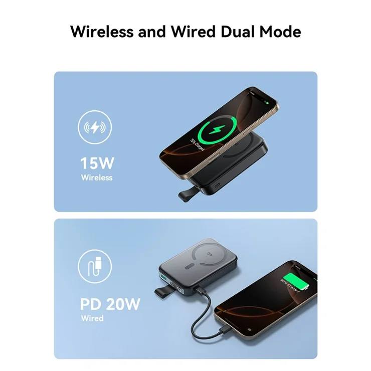 Picture of JOYROOM JR-PBM11 Qi2 10000mAh 22.5W Magnetic Power Bank Kickstand Wireless Charger
