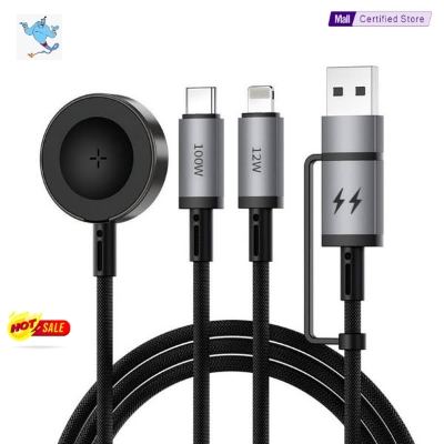 Picture of WiWU Wi-C050 Legend Series 3in1 USB-A + Type-C to Lightning – Type-C – Smart Watch Charging Cable 100W 1.2M