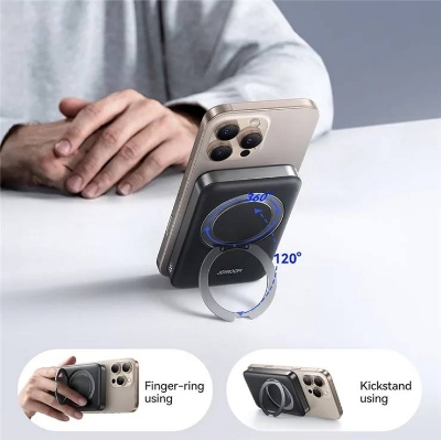 Picture of JOYROOM JR-PBM12 22.5W 10000mAh Power Bank Wireless Charger with Ring Kickstand