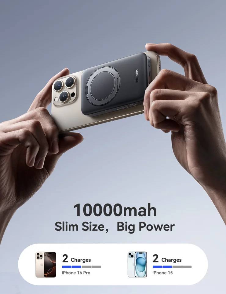 Picture of JOYROOM JR-PBM12 22.5W 10000mAh Power Bank Wireless Charger with Ring Kickstand