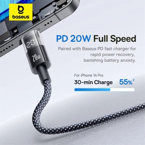 Picture of Baseus Display 2 Fast Charging Data Cable USB-C to iPhone 20W-1m