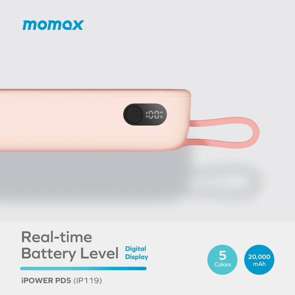 Picture of MOMAX IP119 iPower PD 5 20000mAh Fast Charge Type-C Powerbank