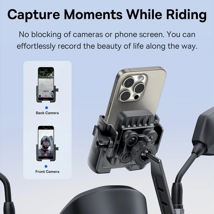 Picture of Baseus GoTrip Series Bike Phone Mount Rearview Mirror Version Cluster-Black