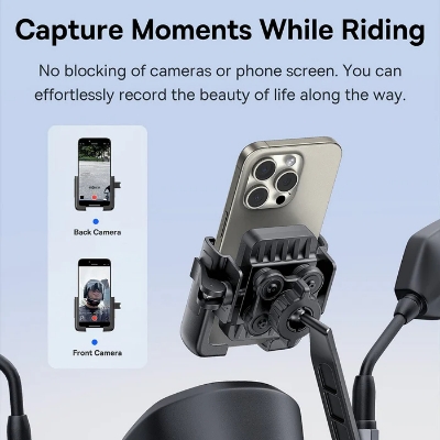 Picture of Baseus GoTrip Series Bike Phone Mount Rearview Mirror Version Cluster-Black