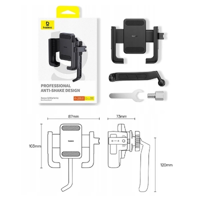 Picture of Baseus GoTrip Series Bike Phone Mount Rearview Mirror Version Cluster-Black