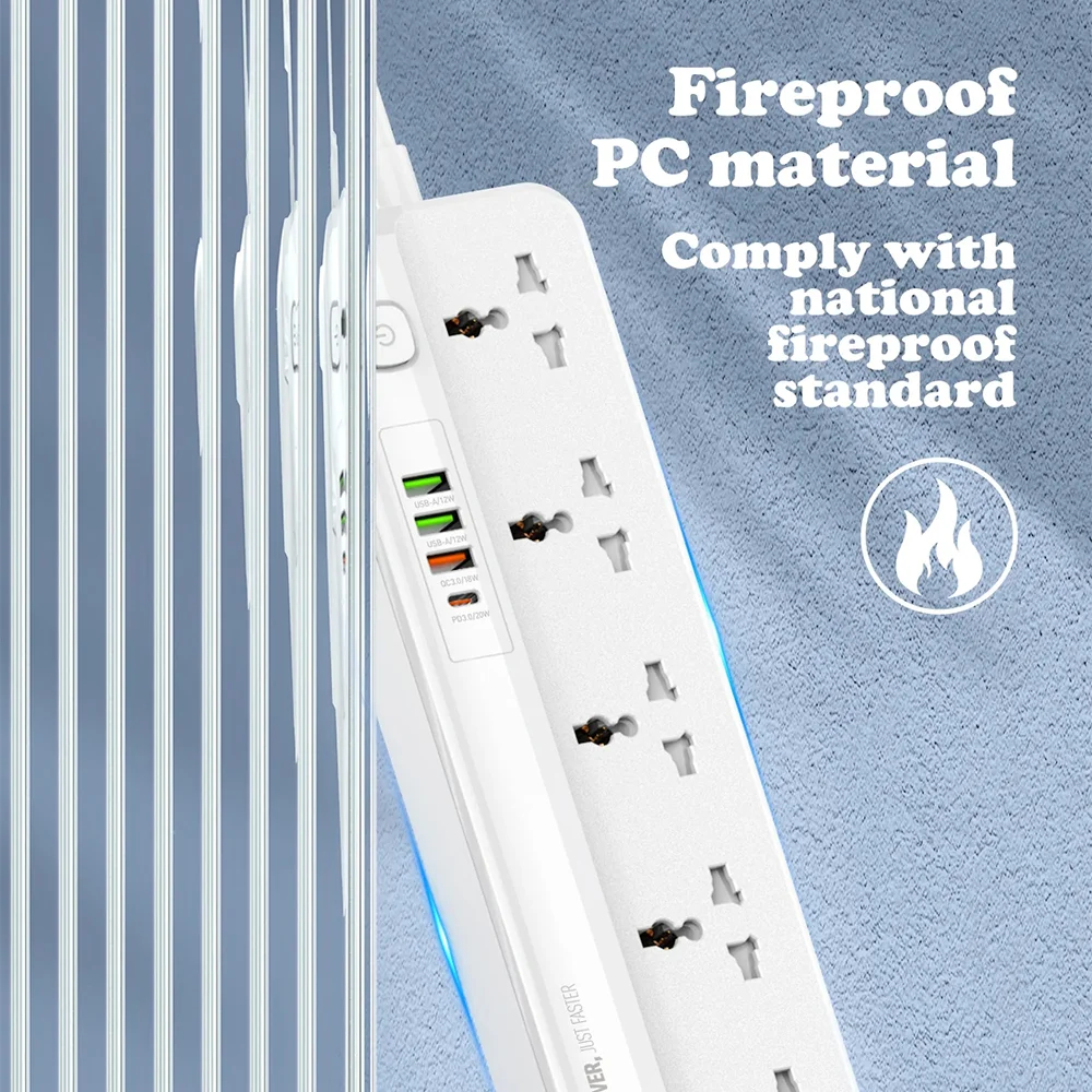 Picture of LDNIO Power Strip SC5415 5 Ac Outlet With 3USB 1PD Port Fast Charging Multi Plug