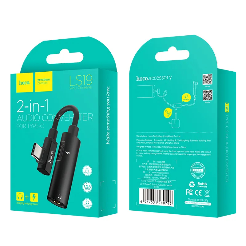Picture of Hoco LS19 Type C 2-in-1 Audio Converter
