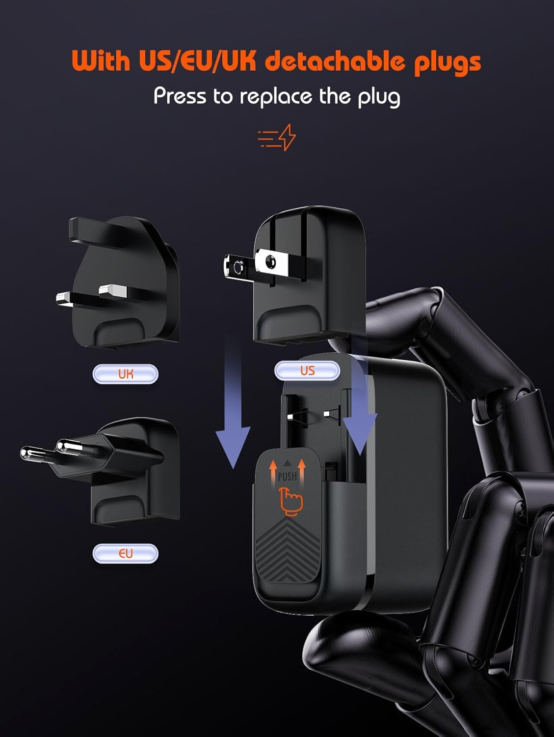 Picture of LDNIO Q366 GaN 65W PD QC4.0+ Triple Port Fast Charger - USB-C Power Delivery Travel Adapter for iPhone & Android Devices